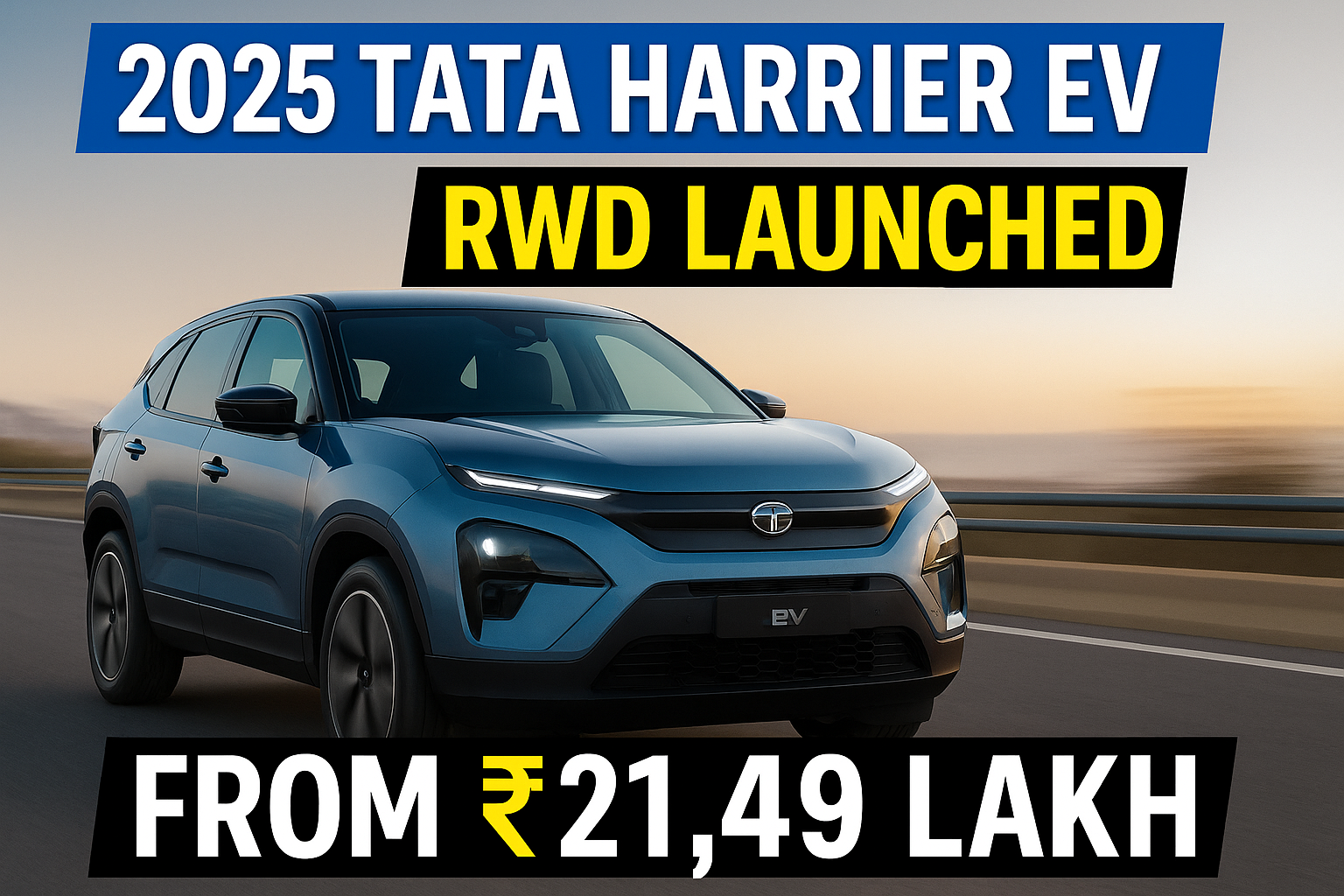 2025 Tata Harrier EV rear-wheel drive blue color
