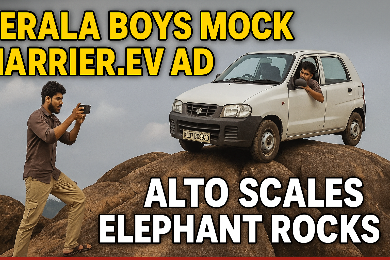 Kerala boys Harrier EV spoof