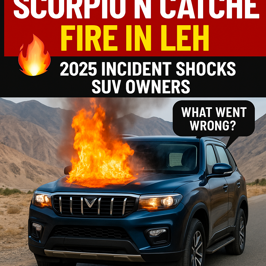 Mahindra Scorpio N catches fire in Leh-Ladakh