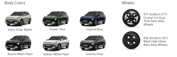 KIA Clavis EV all colors